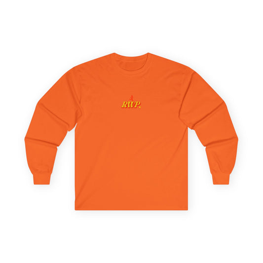 F'IN Mental Cotton Long Sleeve Tee in Neon Orange
