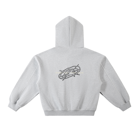 ALNA Contrast-Stitched Boxy Fleece Hoodie (Unisex)