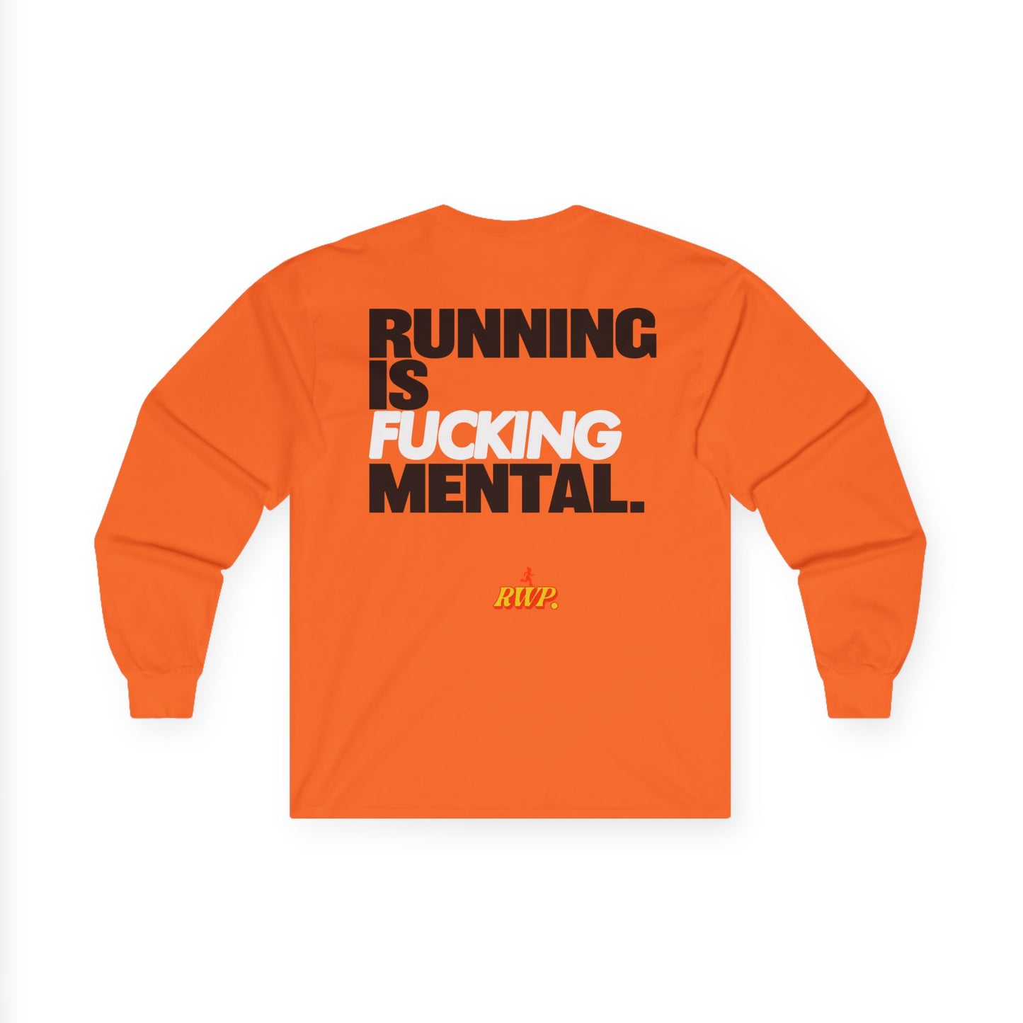 F'IN Mental Cotton Long Sleeve Tee in Neon Orange