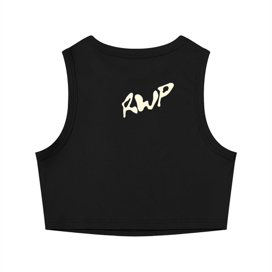 Pegasus Fly Crop Tank Top in Onyx (Womens)