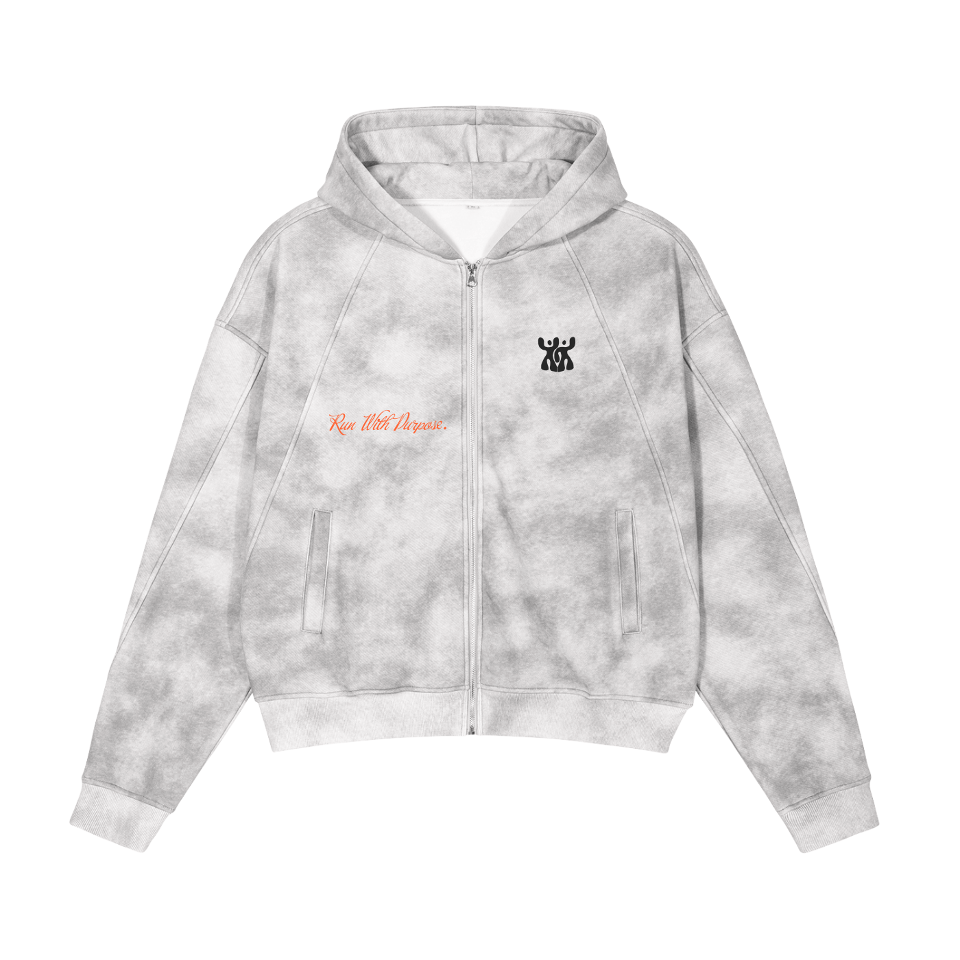 Dirty Washed Zip-Up Fleece Hoodie