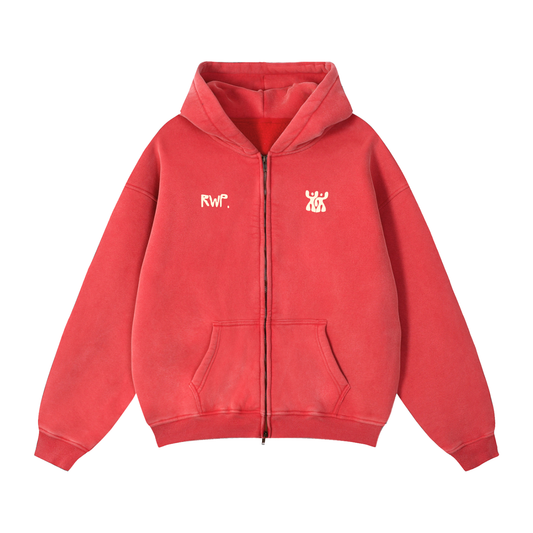 Red Wash Tracksuit Hoodie