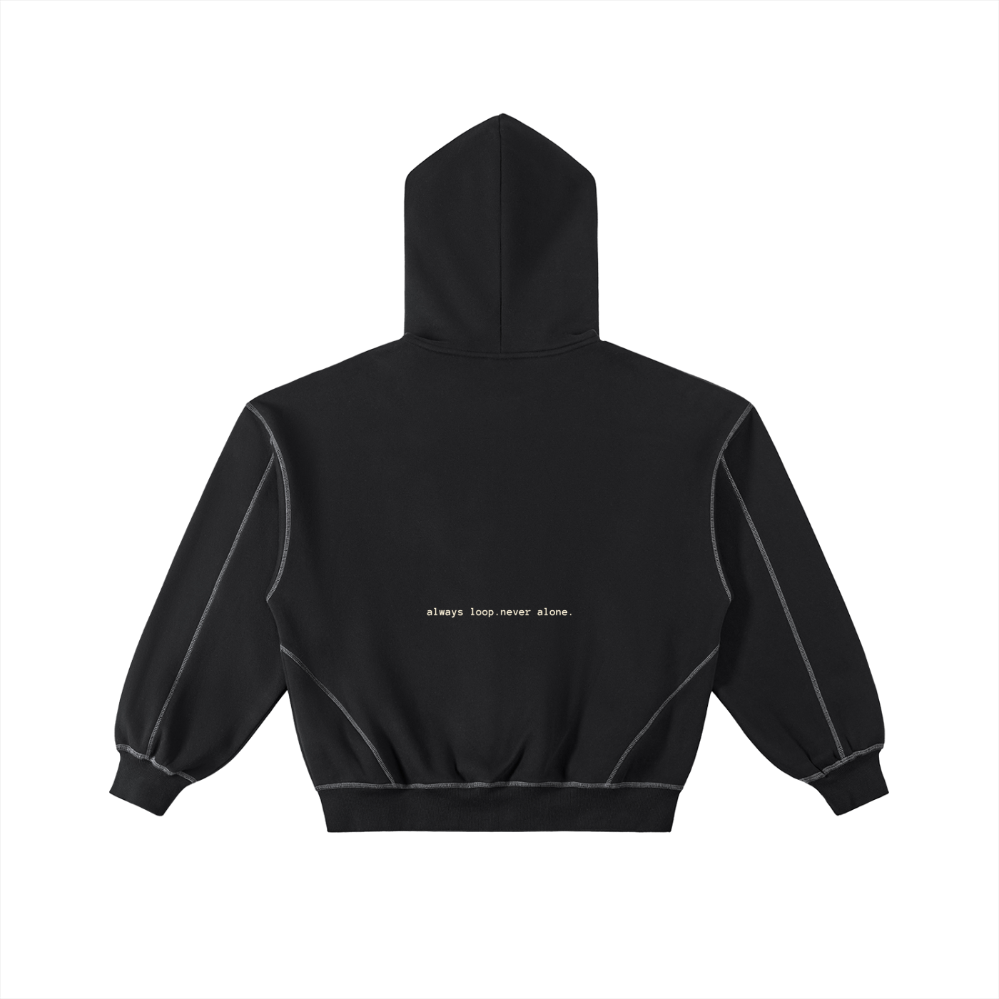 ALNA Contrast-Stitched Boxy Fleece Hoodie (Unisex)