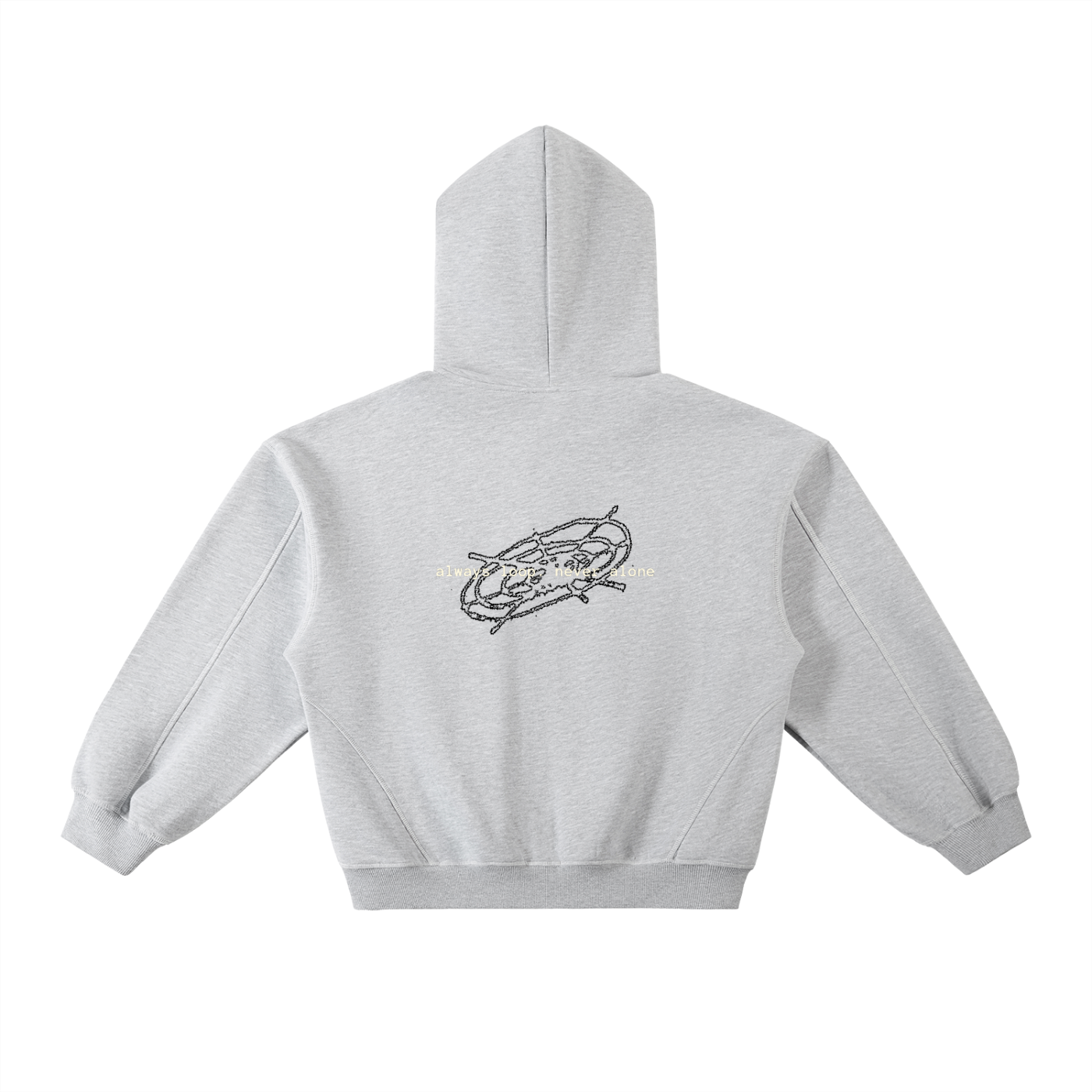 ALNA Contrast-Stitched Boxy Fleece Hoodie (Unisex)