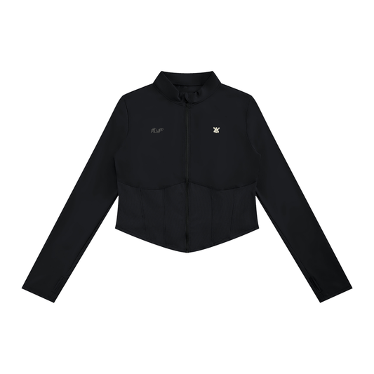 Slim Fit Full-Zip Jacket in Black (Womens)