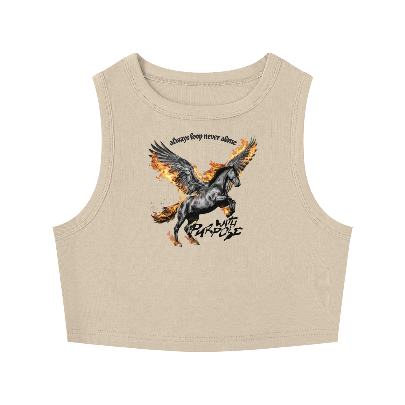 Pegasus Fly Crop Tank Top in Sand (Womens)