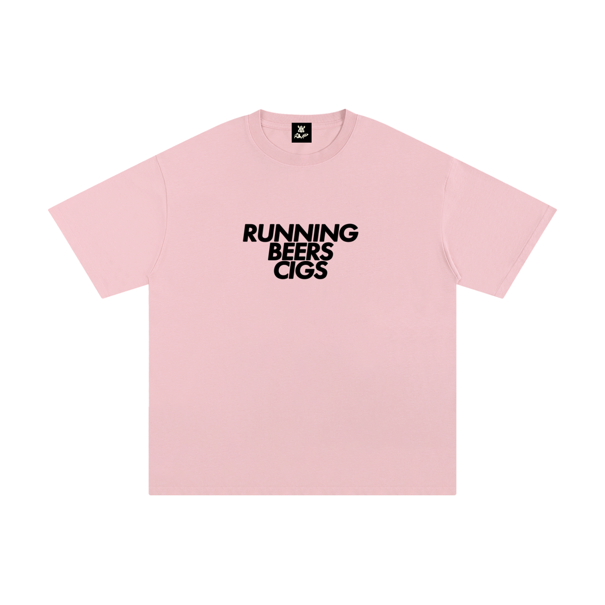 Running Beers Cigs Tee in Pink (Unisex)