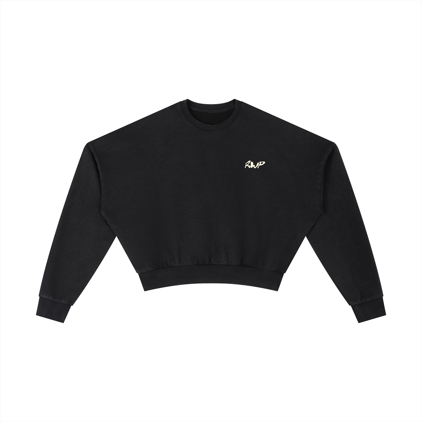 Apollo Vintage Washed Cropped Sweatshirt in Black (Womens)
