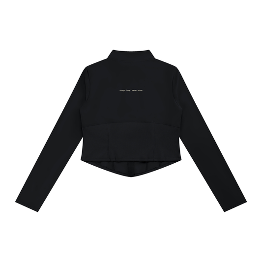 Slim Fit Full-Zip Jacket in Black (Womens)