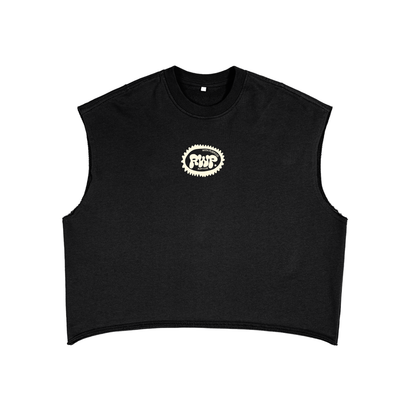 Gym Towelling Box Cropped Cotton Sweat Vest
