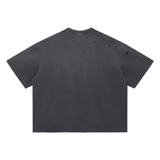 Vintage Washed Distressed Boxy Oversized T-Shirt