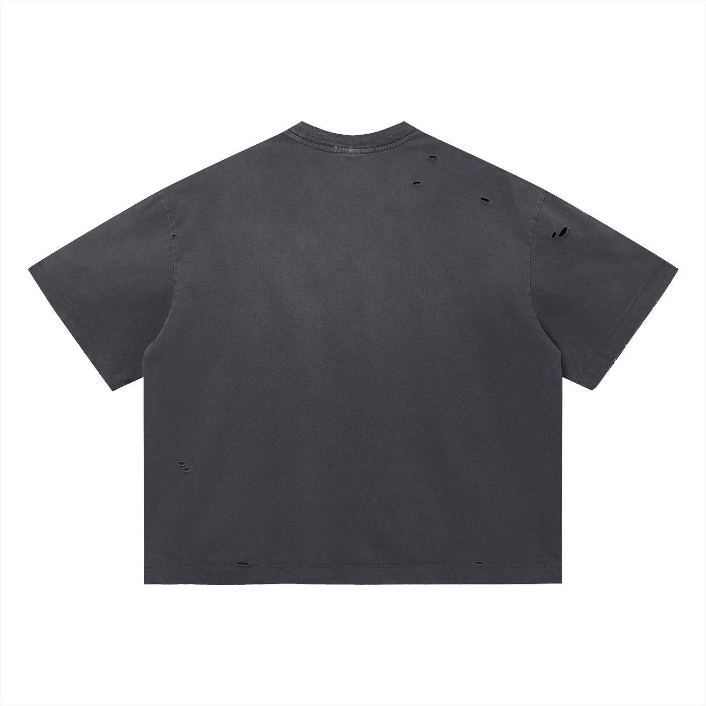 Distressed Vintage Washed Boxy Oversized T-Shirt in Dark Grey (Unisex)