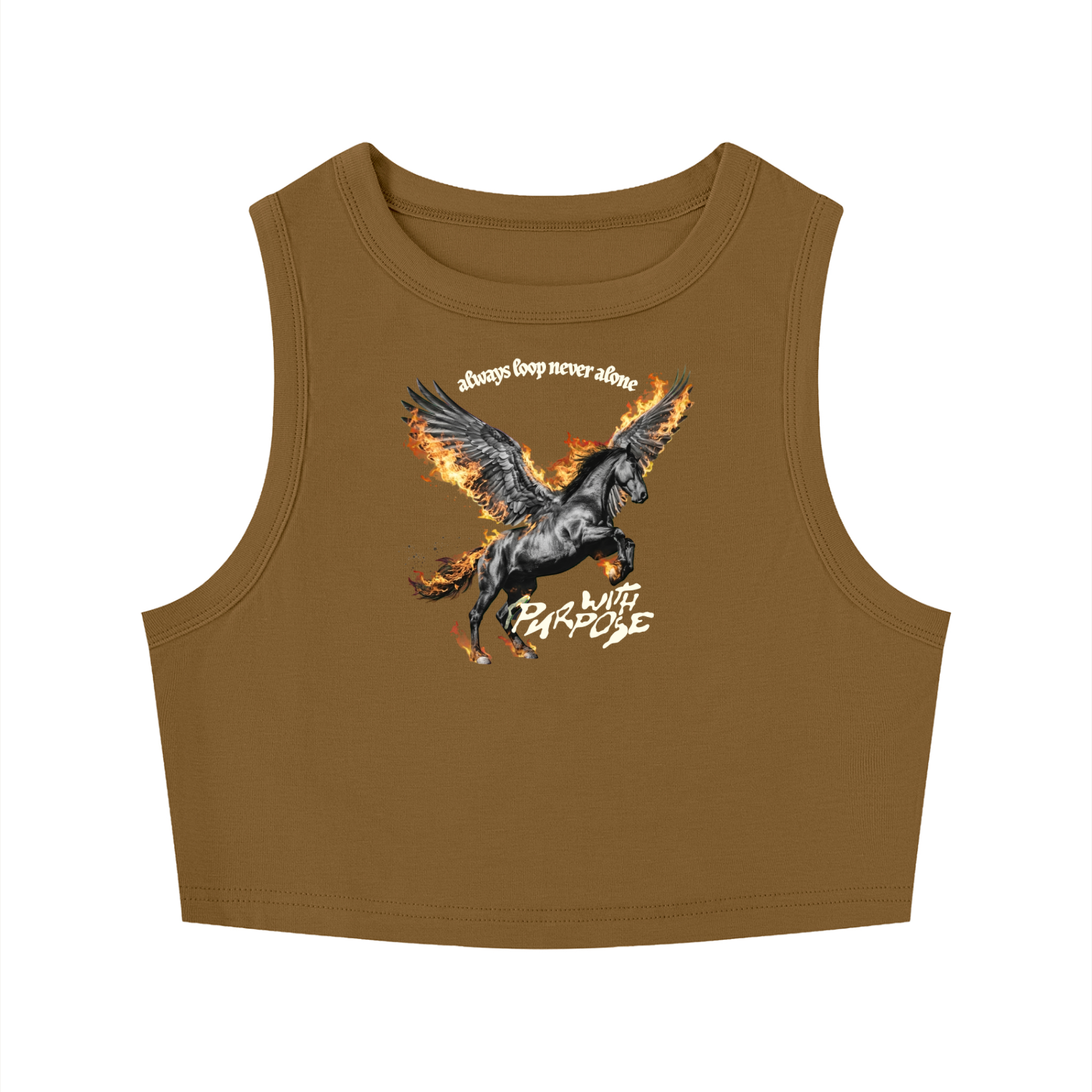 Pegasus Fly Crop Tank Top in Desert Mud (Womens)