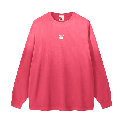 Pink Wash Gradient Long Sleeve T-Shirt