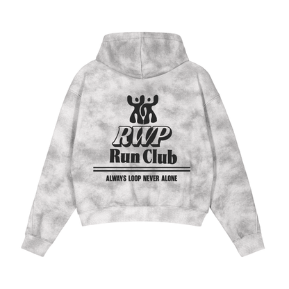 Dirty Washed Zip-Up Fleece Hoodie