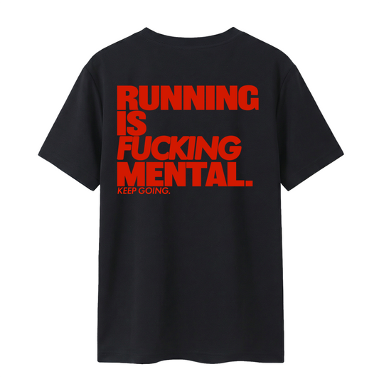 Moisture Wicking Lightweight Fu*king Mental Tee in Black (Unisex)