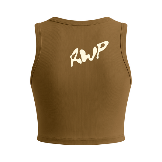 Pegasus Fly Crop Tank Top in Desert Mud (Womens)