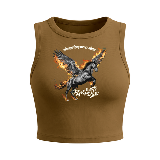 Pegasus Fly Crop Tank Top in Desert Mud (Womens)
