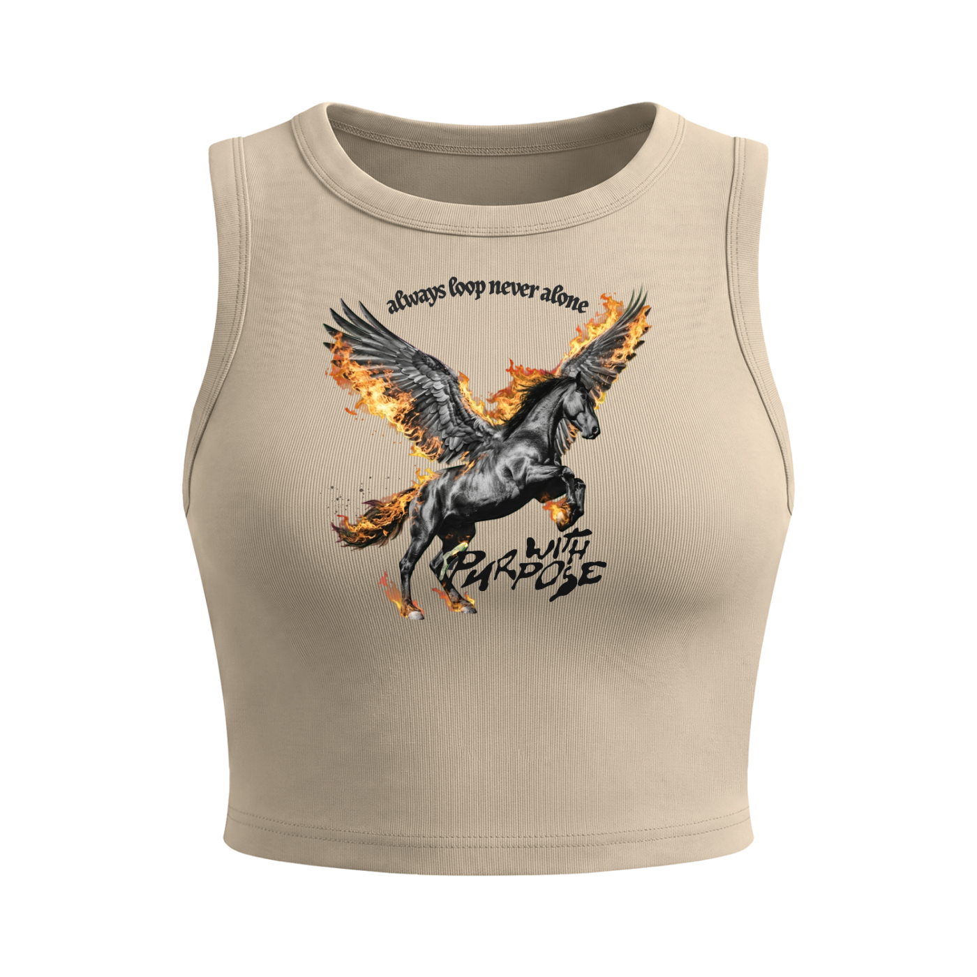 Pegasus Fly Crop Tank Top in Sand (Womens)