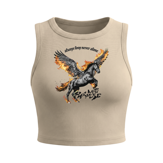 Pegasus Fly Crop Tank Top in Sand (Womens)