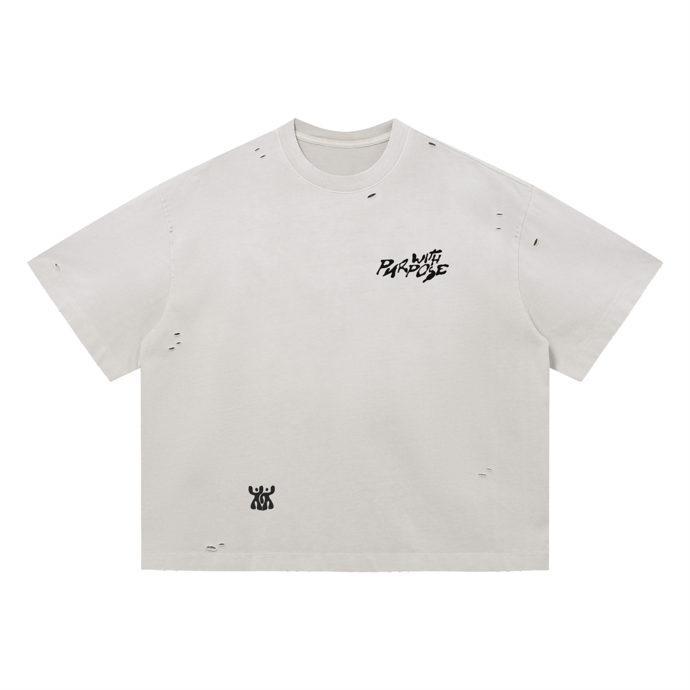 Distressed Vintage Washed Boxy Oversized T-Shirt in Sand (Unisex)