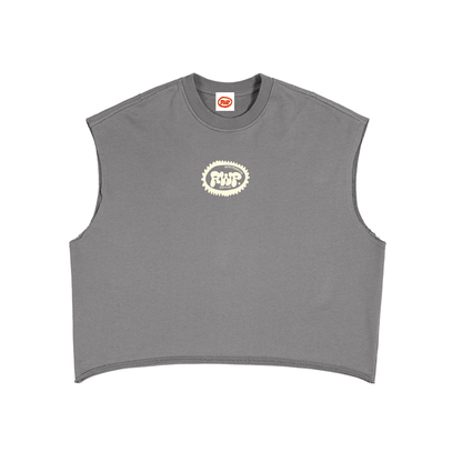 Gym Towelling Box Cropped Cotton Sweat Vest