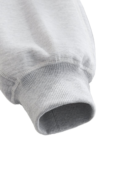 Contrast-Stitched Boxy Fleece Hoodie